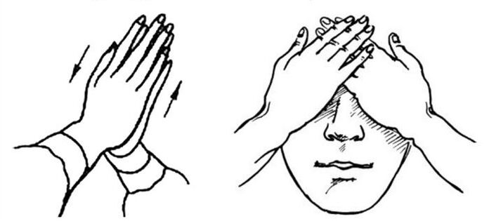 Palmear por los ojos con poca visión